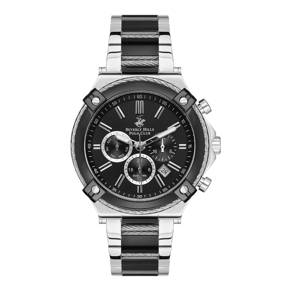 Buy BEVERLY HILLS POLO CLUB Men's Multi Function Black Dial Watch ...