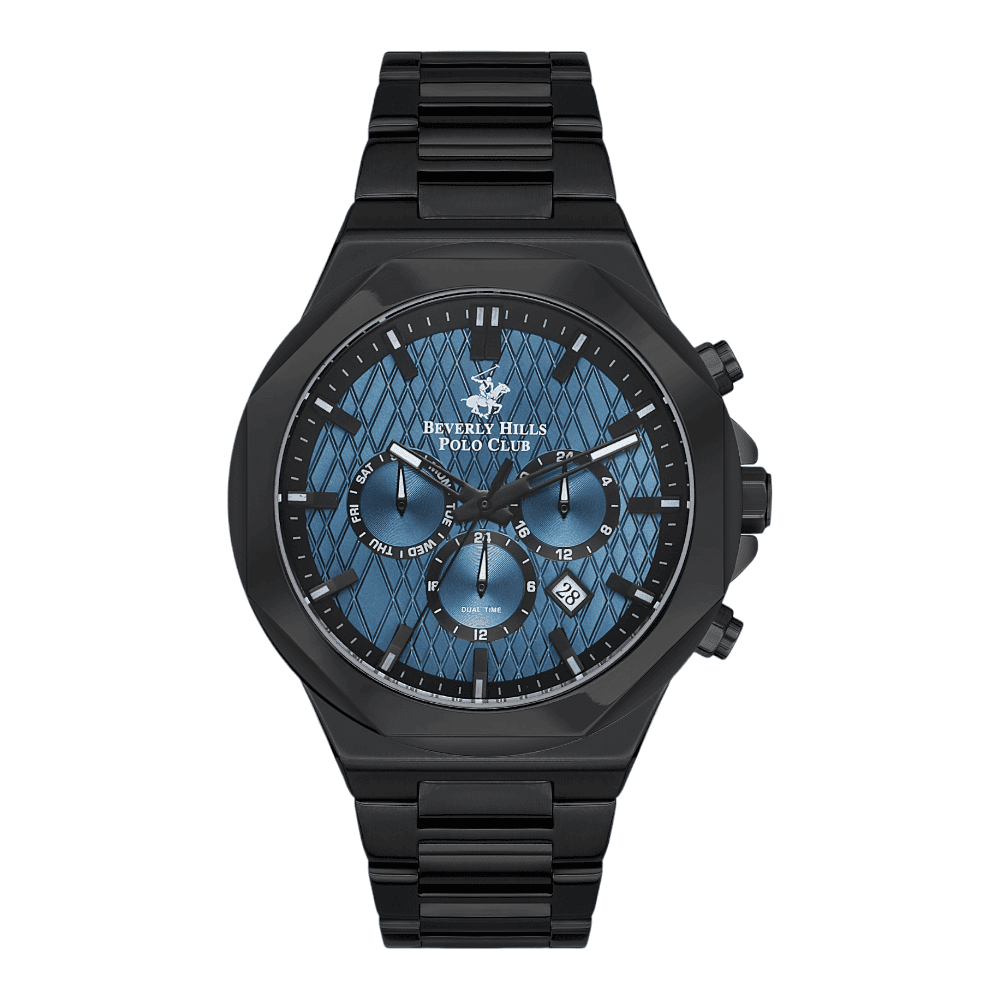 US Beverly Hills Polo Club Men's Beverly Hills Polo Club Analog-Quartz Watch  - Black on Black Gunmetal Matte Watch : Amazon.in: Fashion